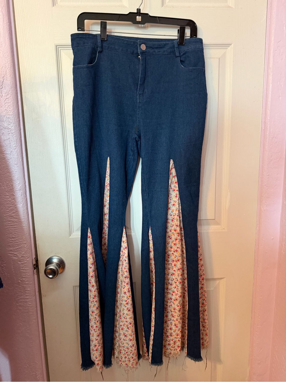 BiBi Dark Blue Denim Garment with Pink Accent